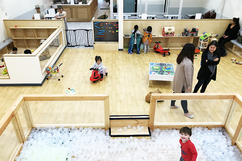 At Good Day Play Cafe, parents and caregivers can sit back in the cafe at still keep an eye on their kiddos in the play space. Photo by Louise Trapasso 