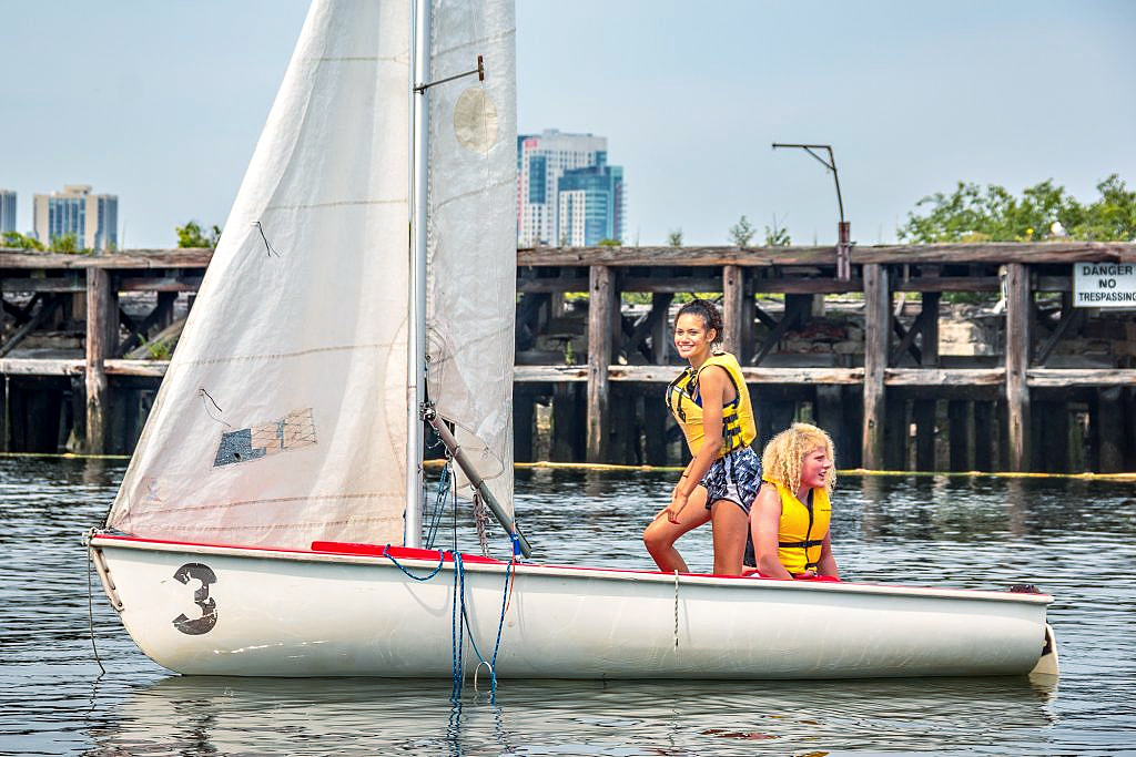 Older kids learn the Science of Sailing. Photo courtesy of Piers Park Sailing Center 